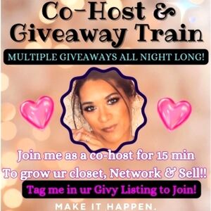 💜Carmen's LIVE🎉 CoHost Giveaway Train! 🚂Grow/Network! Win Win Win!! 🎁🎁🎁